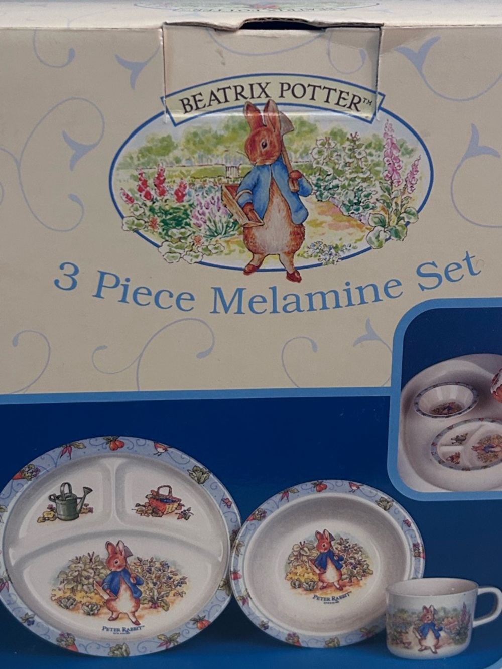 BEATRIX POTTER Children’s Melamine Peter Rabbit Dinnerware Set - 3-Piece